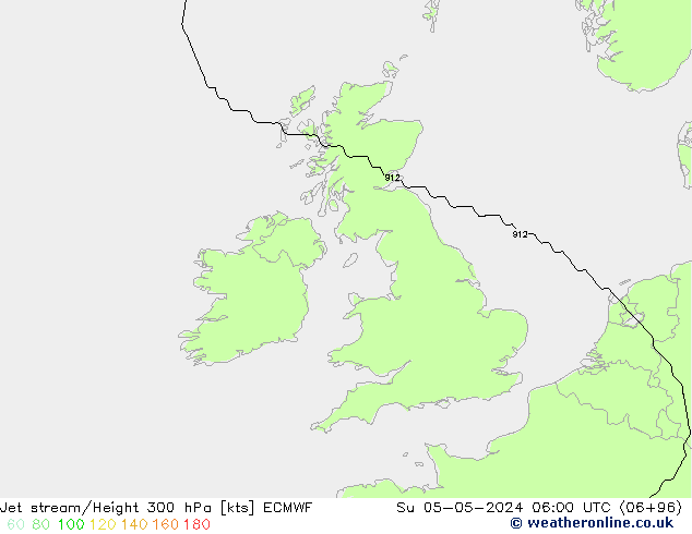 Jet stream/Height 300 hPa ECMWF Su 05.05.2024 06 UTC