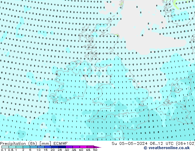 Précipitation (6h) ECMWF dim 05.05.2024 12 UTC