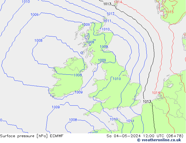 приземное давление ECMWF сб 04.05.2024 12 UTC