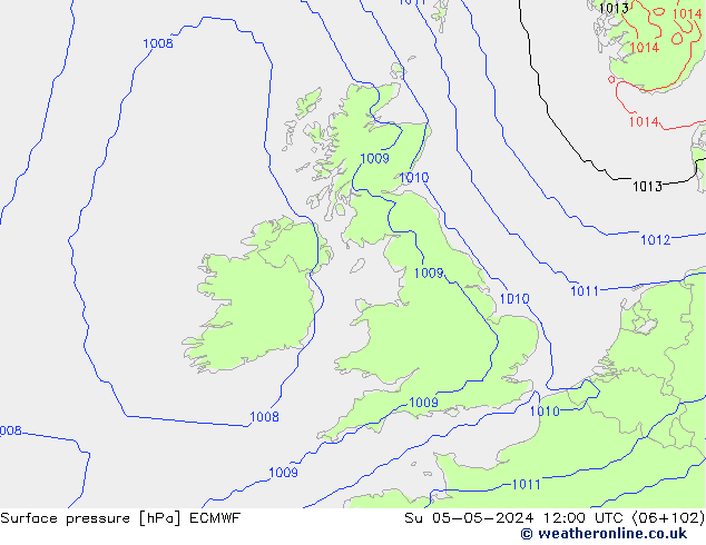 Yer basıncı ECMWF Paz 05.05.2024 12 UTC