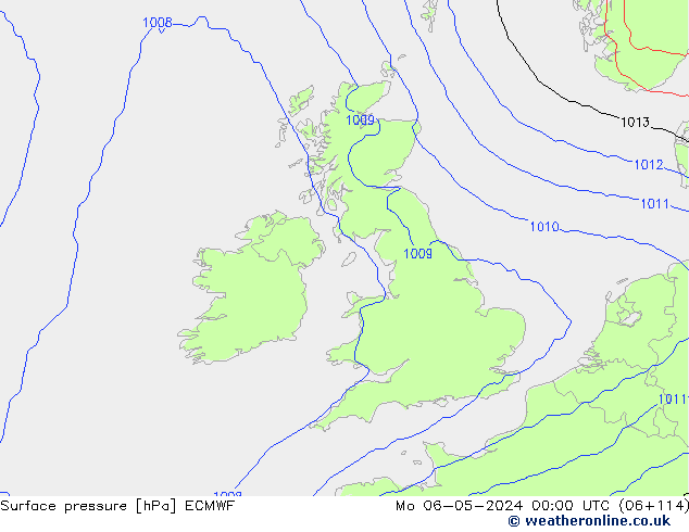 Presión superficial ECMWF lun 06.05.2024 00 UTC