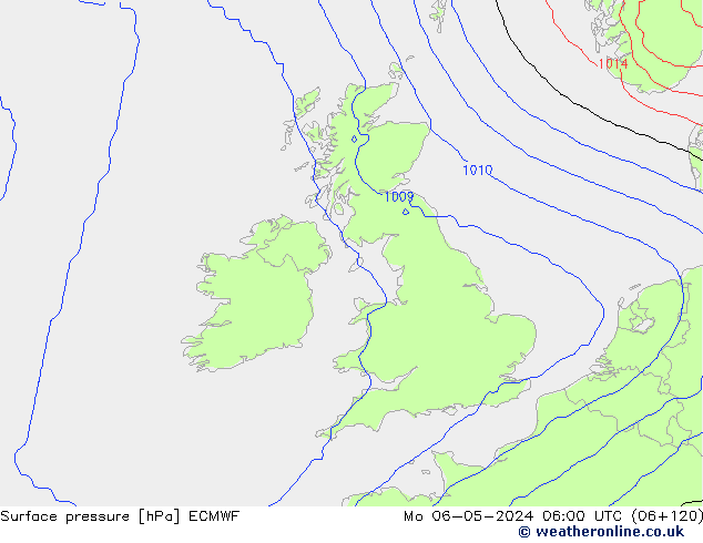 Surface pressure ECMWF Mo 06.05.2024 06 UTC