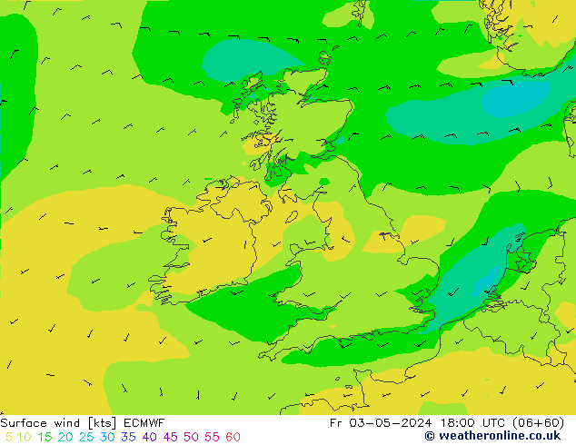 Surface wind ECMWF Fr 03.05.2024 18 UTC