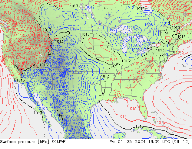 Bodendruck ECMWF Mi 01.05.2024 18 UTC