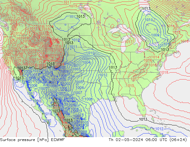 ciśnienie ECMWF czw. 02.05.2024 06 UTC