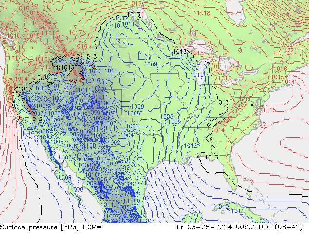 Yer basıncı ECMWF Cu 03.05.2024 00 UTC