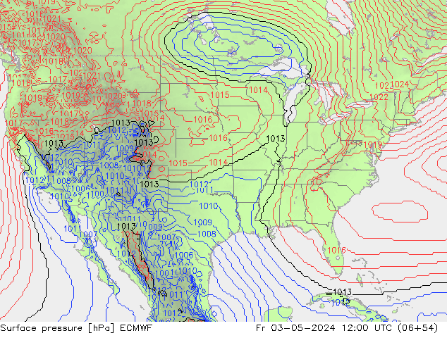 Pressione al suolo ECMWF ven 03.05.2024 12 UTC