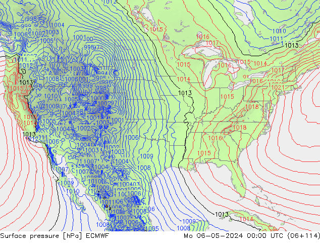 ciśnienie ECMWF pon. 06.05.2024 00 UTC