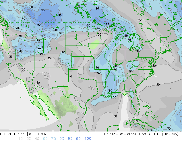 RH 700 hPa ECMWF  03.05.2024 06 UTC