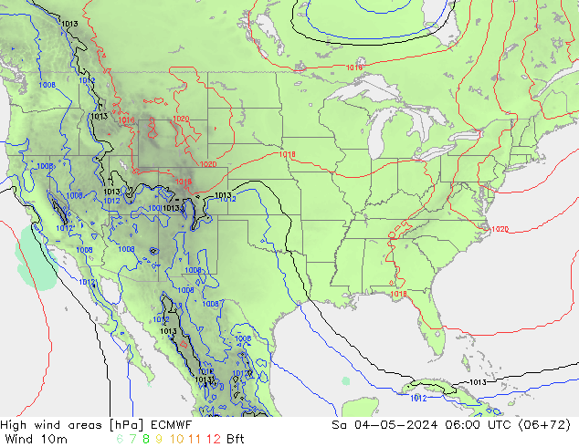 yüksek rüzgarlı alanlar ECMWF Cts 04.05.2024 06 UTC