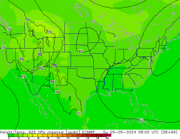 Height/Temp. 925 hPa ECMWF  05.05.2024 06 UTC