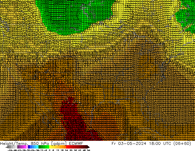 Height/Temp. 850 hPa ECMWF Fr 03.05.2024 18 UTC