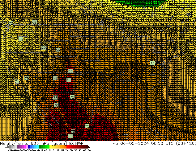 Height/Temp. 925 hPa ECMWF Mo 06.05.2024 06 UTC