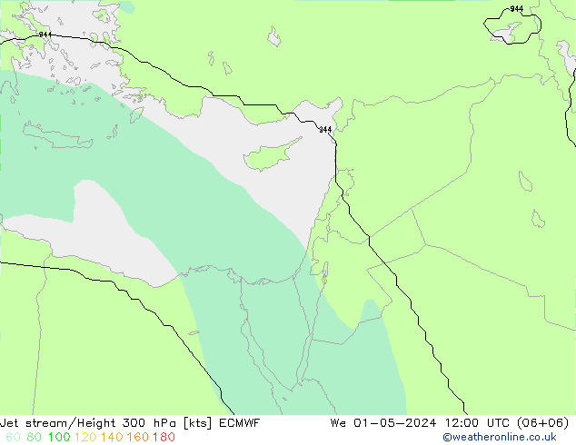 Jet stream/Height 300 hPa ECMWF We 01.05.2024 12 UTC