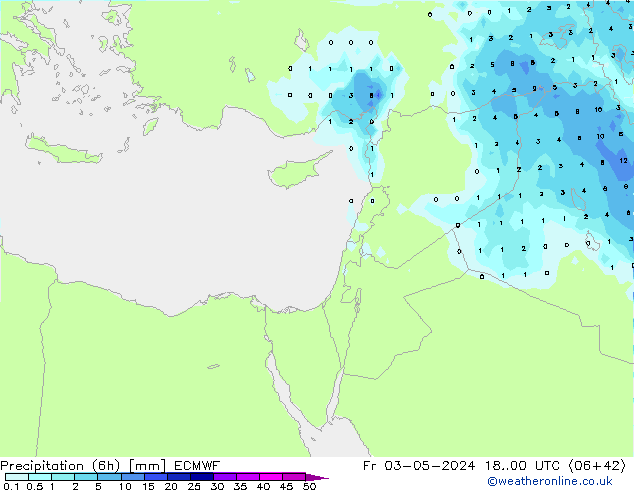 Yağış (6h) ECMWF Cu 03.05.2024 00 UTC