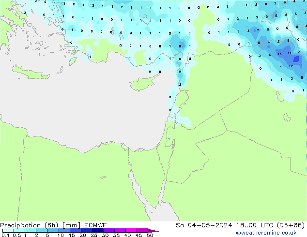 Precipitación (6h) ECMWF sáb 04.05.2024 00 UTC