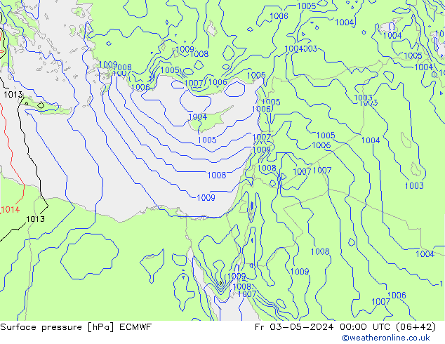 pressão do solo ECMWF Sex 03.05.2024 00 UTC