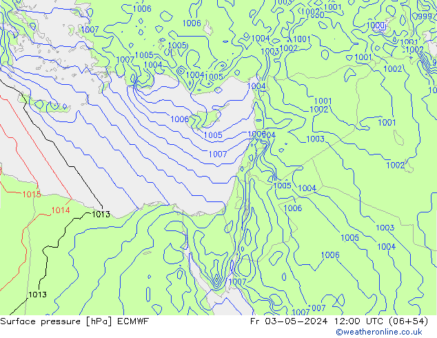 Luchtdruk (Grond) ECMWF vr 03.05.2024 12 UTC