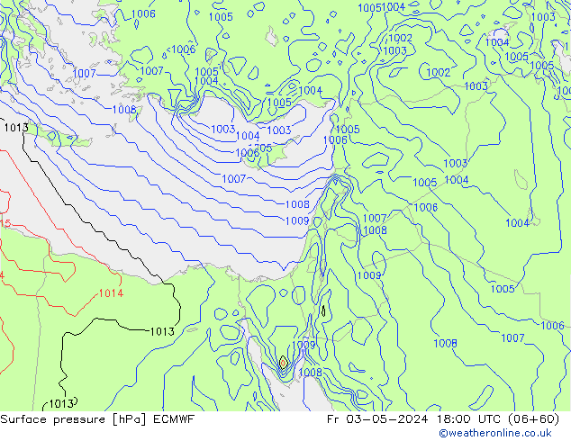 pressão do solo ECMWF Sex 03.05.2024 18 UTC