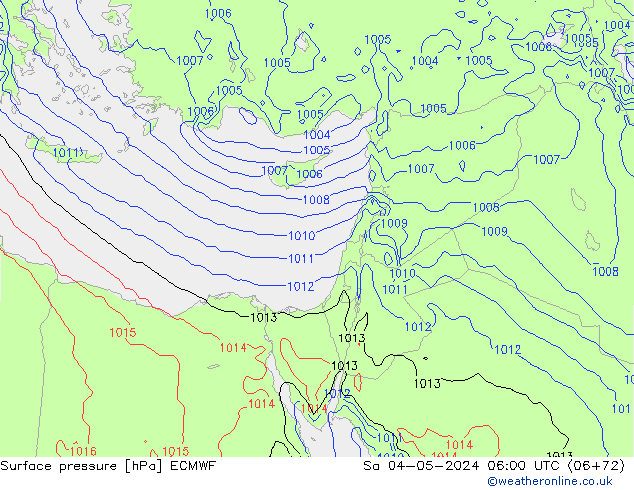 Surface pressure ECMWF Sa 04.05.2024 06 UTC