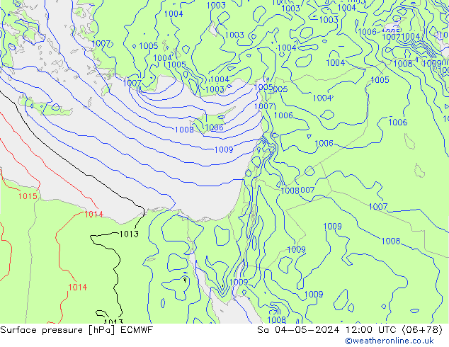 Surface pressure ECMWF Sa 04.05.2024 12 UTC