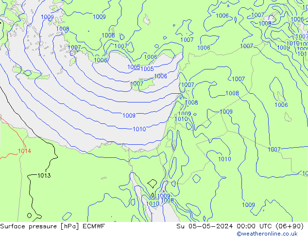 Luchtdruk (Grond) ECMWF zo 05.05.2024 00 UTC