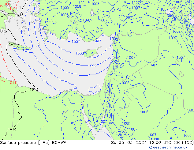 Bodendruck ECMWF So 05.05.2024 12 UTC