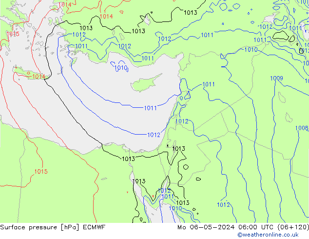 Surface pressure ECMWF Mo 06.05.2024 06 UTC