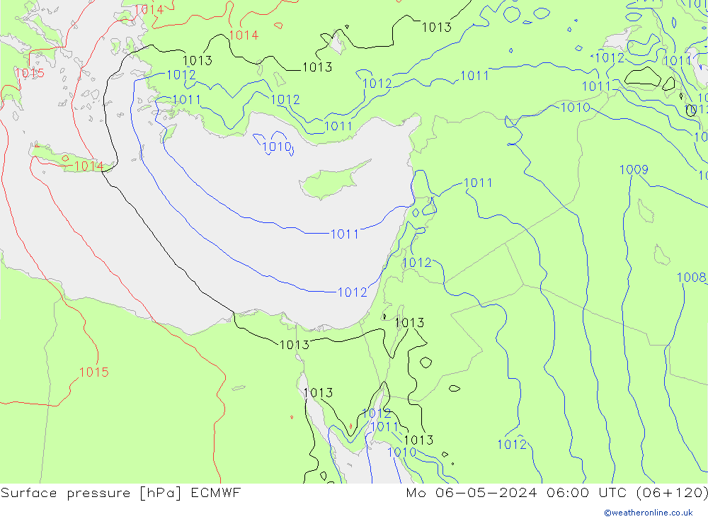 Surface pressure ECMWF Mo 06.05.2024 06 UTC