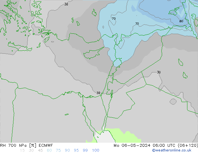 RH 700 hPa ECMWF Mo 06.05.2024 06 UTC