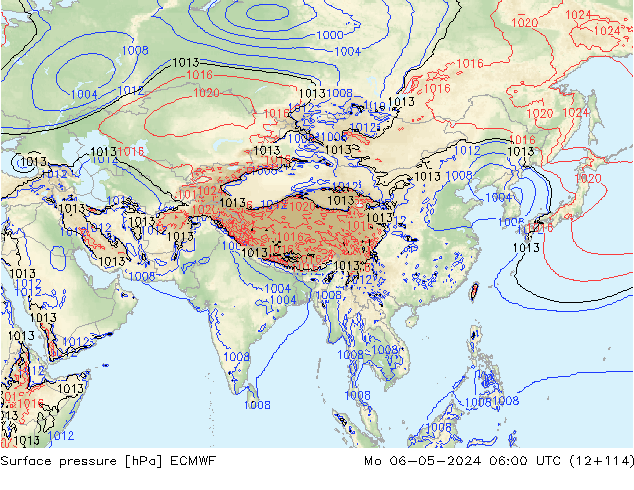 Bodendruck ECMWF Mo 06.05.2024 06 UTC