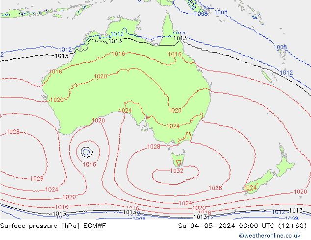 Presión superficial ECMWF sáb 04.05.2024 00 UTC