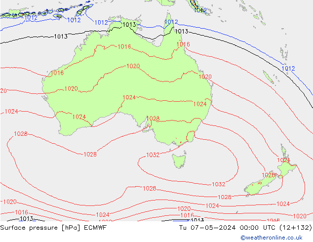 Yer basıncı ECMWF Sa 07.05.2024 00 UTC