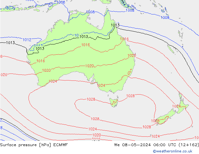 Bodendruck ECMWF Mi 08.05.2024 06 UTC