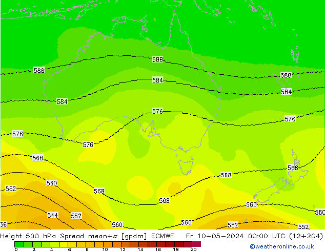 Height 500 hPa Spread ECMWF  10.05.2024 00 UTC