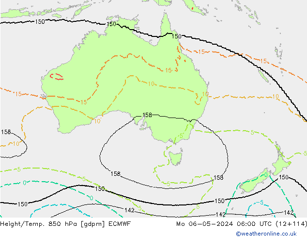 Height/Temp. 850 hPa ECMWF Mo 06.05.2024 06 UTC