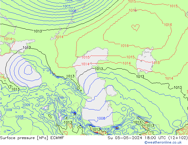 Yer basıncı ECMWF Paz 05.05.2024 18 UTC