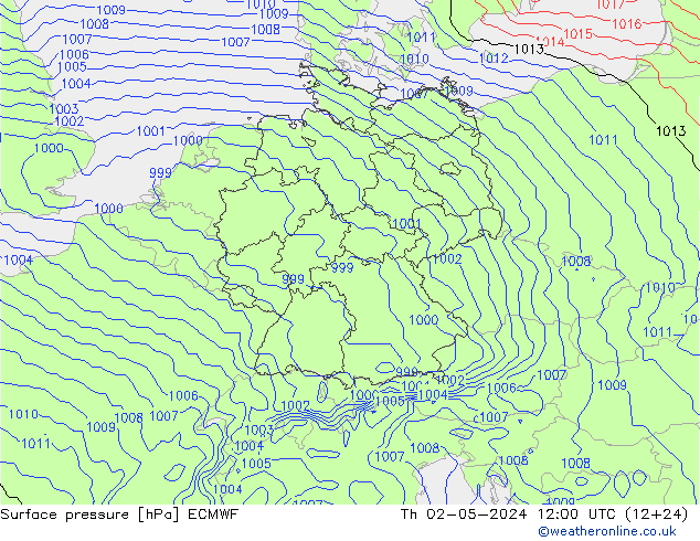 приземное давление ECMWF чт 02.05.2024 12 UTC