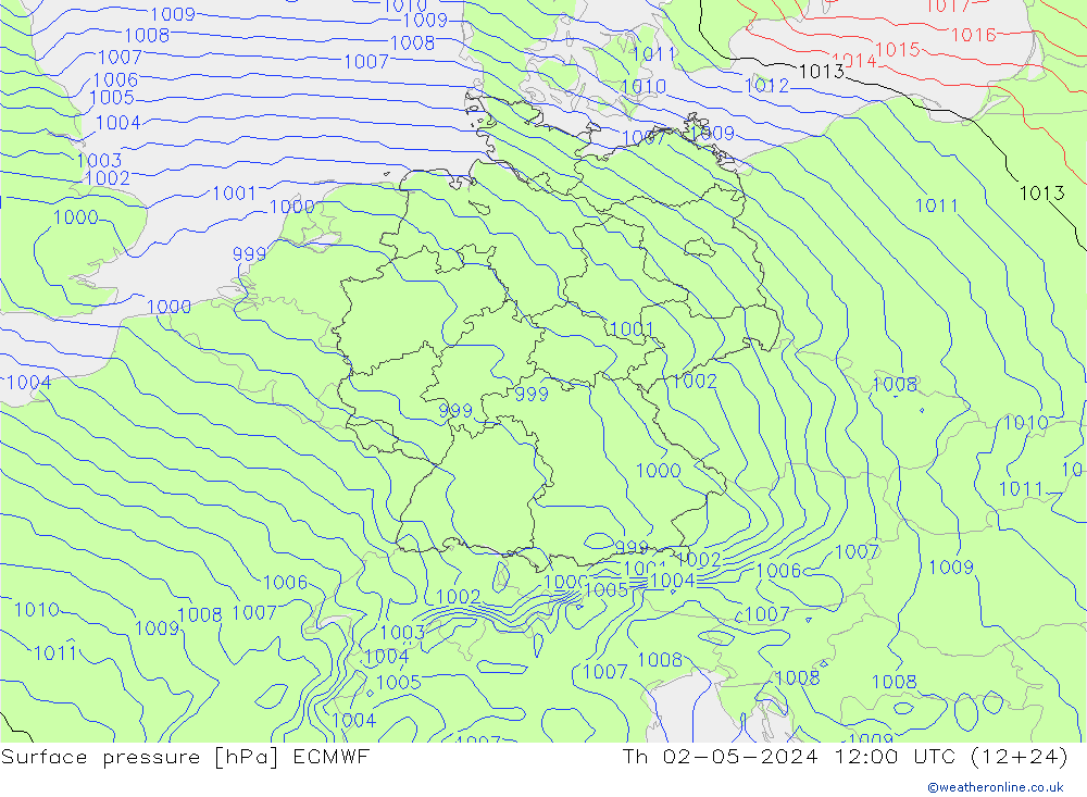 Yer basıncı ECMWF Per 02.05.2024 12 UTC