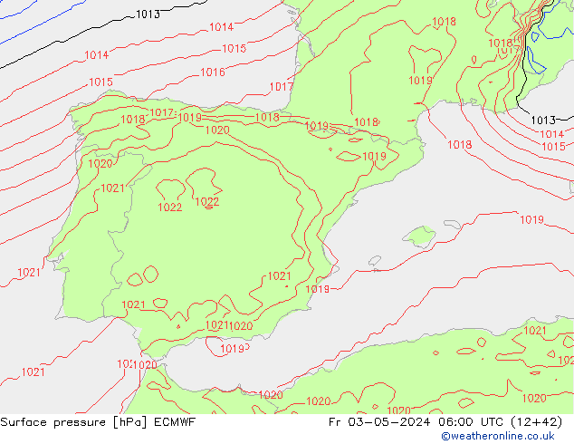 Surface pressure ECMWF Fr 03.05.2024 06 UTC