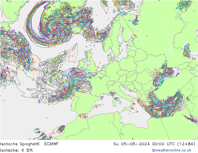 Isotachs Spaghetti ECMWF Вс 05.05.2024 00 UTC