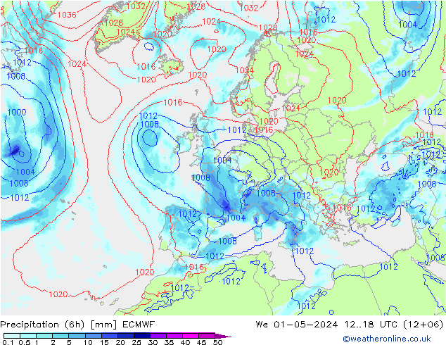 Précipitation (6h) ECMWF mer 01.05.2024 18 UTC