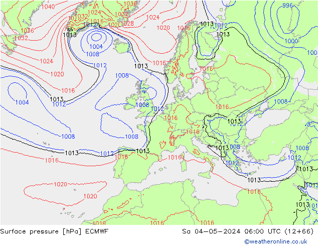 ciśnienie ECMWF so. 04.05.2024 06 UTC