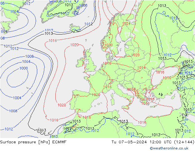 Pressione al suolo ECMWF mar 07.05.2024 12 UTC