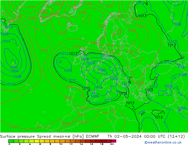 Bodendruck Spread ECMWF Do 02.05.2024 00 UTC