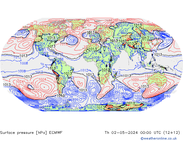 Yer basıncı ECMWF Per 02.05.2024 00 UTC