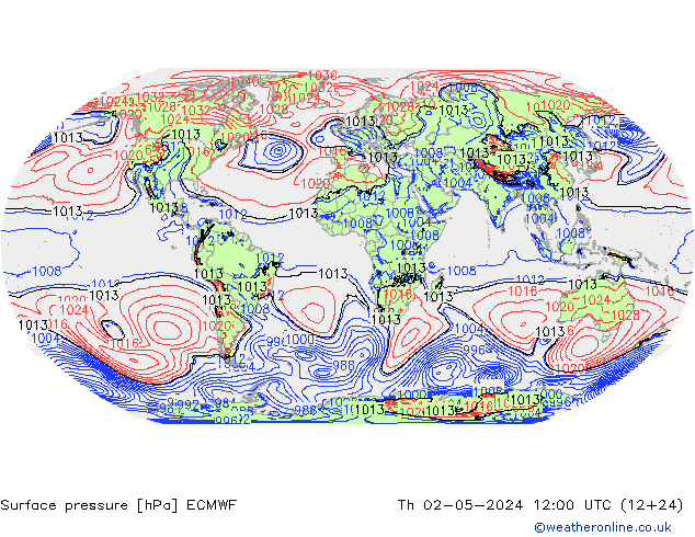 Bodendruck ECMWF Do 02.05.2024 12 UTC