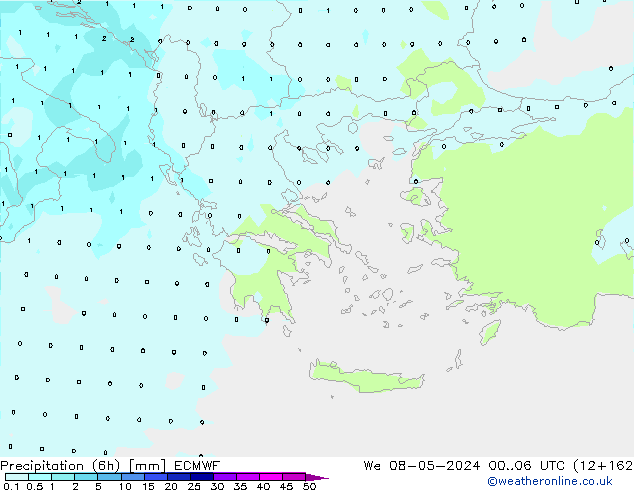 осадки (6h) ECMWF ср 08.05.2024 06 UTC