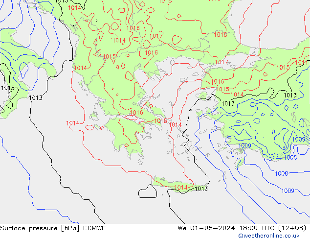 Pressione al suolo ECMWF mer 01.05.2024 18 UTC