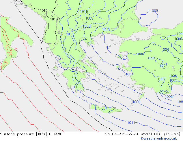 Luchtdruk (Grond) ECMWF za 04.05.2024 06 UTC